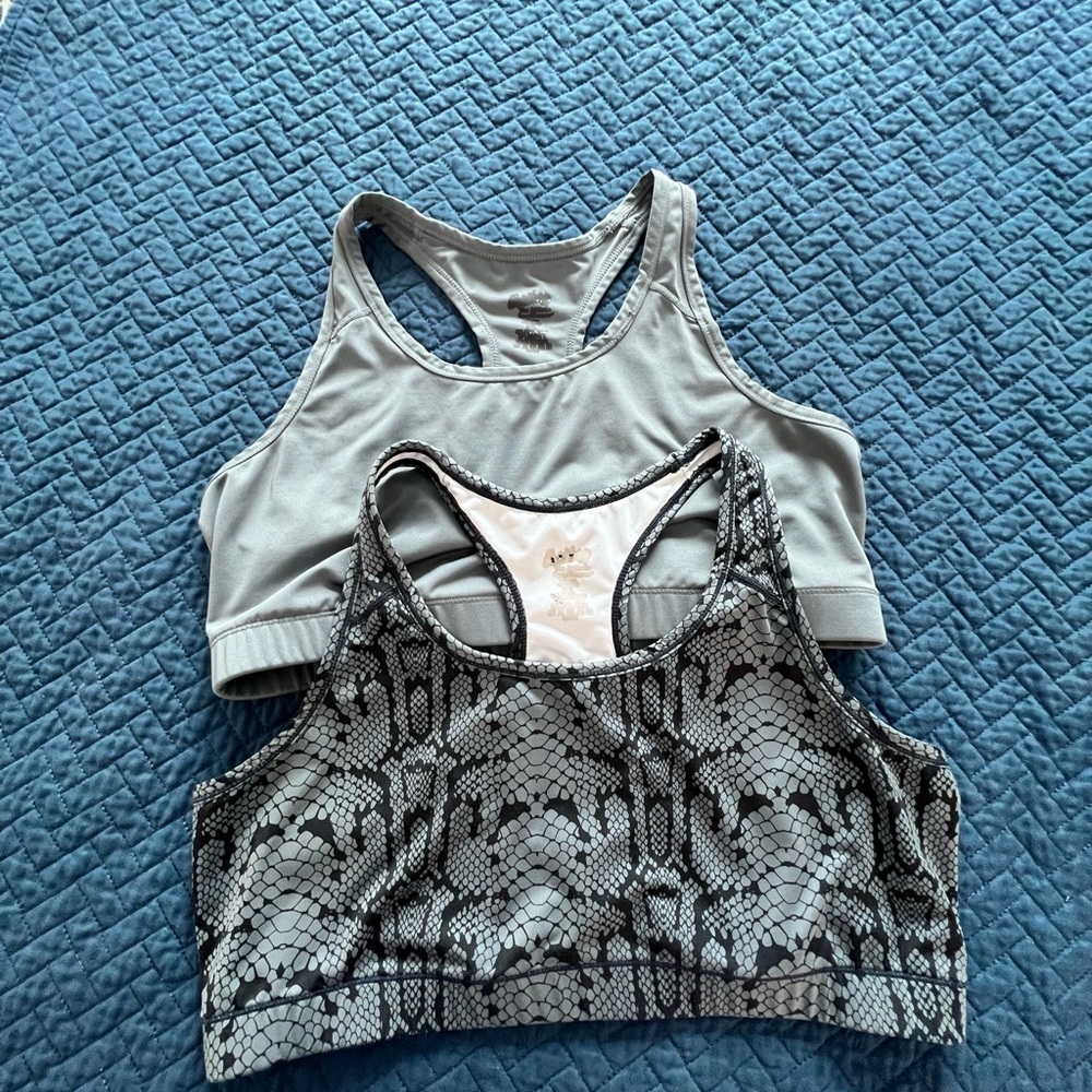 Eastbay Sports Bras Grey‎ Black Set of 2 Size 2XL